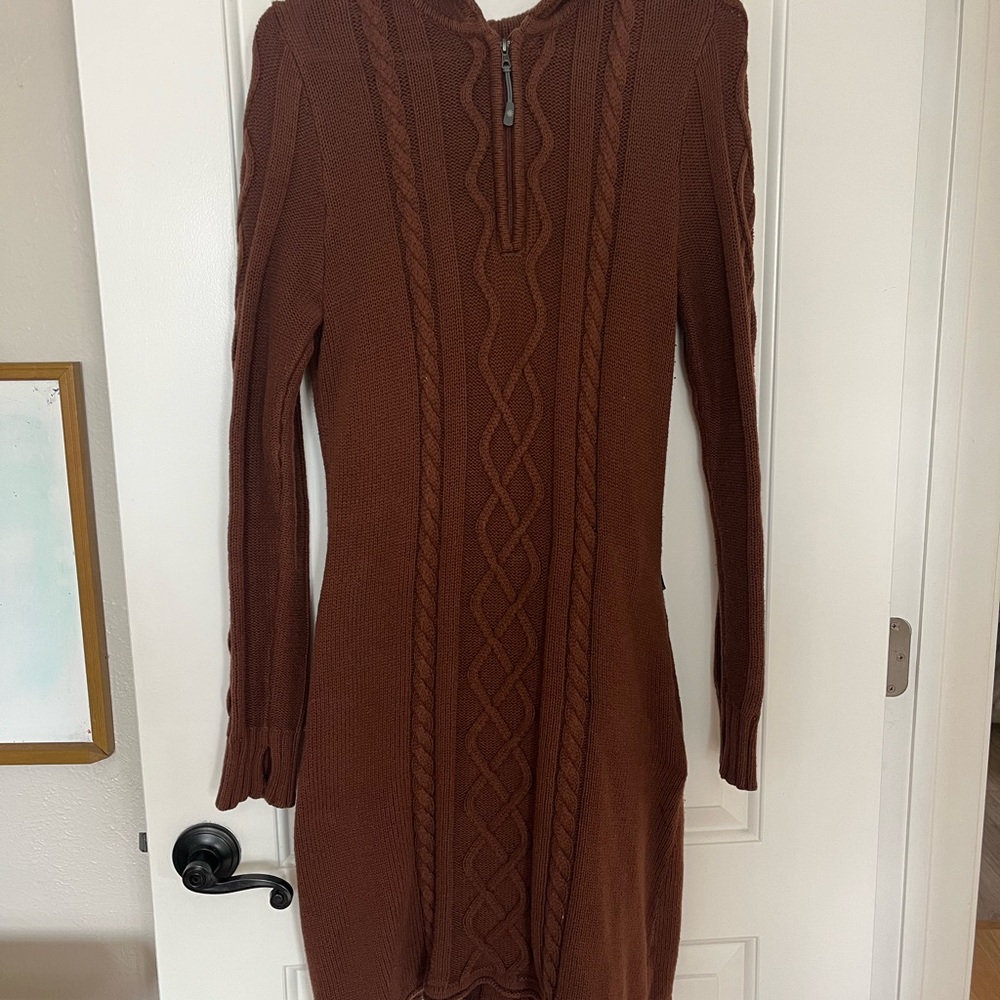 Athleta Chocolate Long Sleeve Sweater Dress